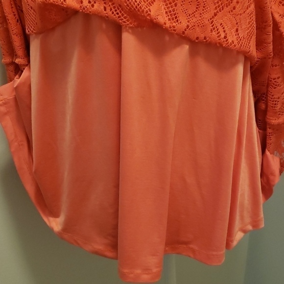 SPY Zone Exchange Cold Shoulder Swing Top Coral Lg - Picture 6 of 8